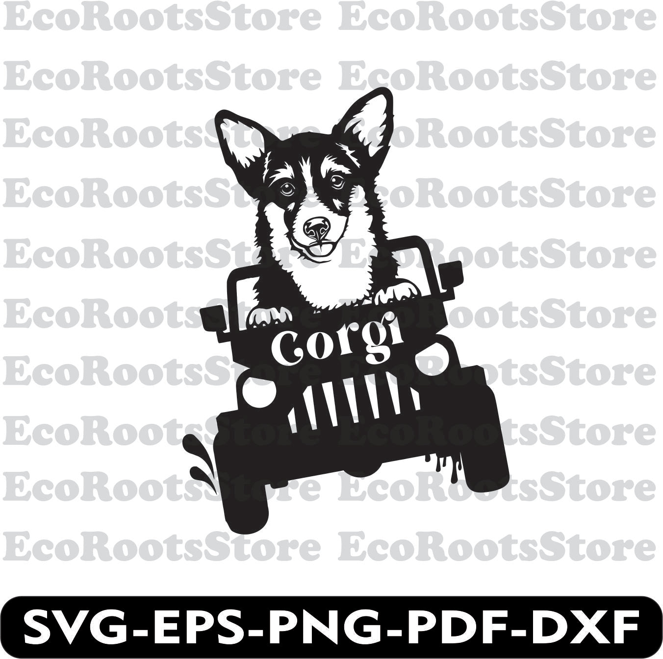 Corgi Dog SVG EPS PNG PDF DXF Cutting File