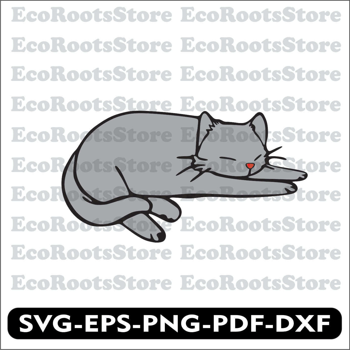 Cat Sleep SVG EPS PNG PDF DXF Cutting File