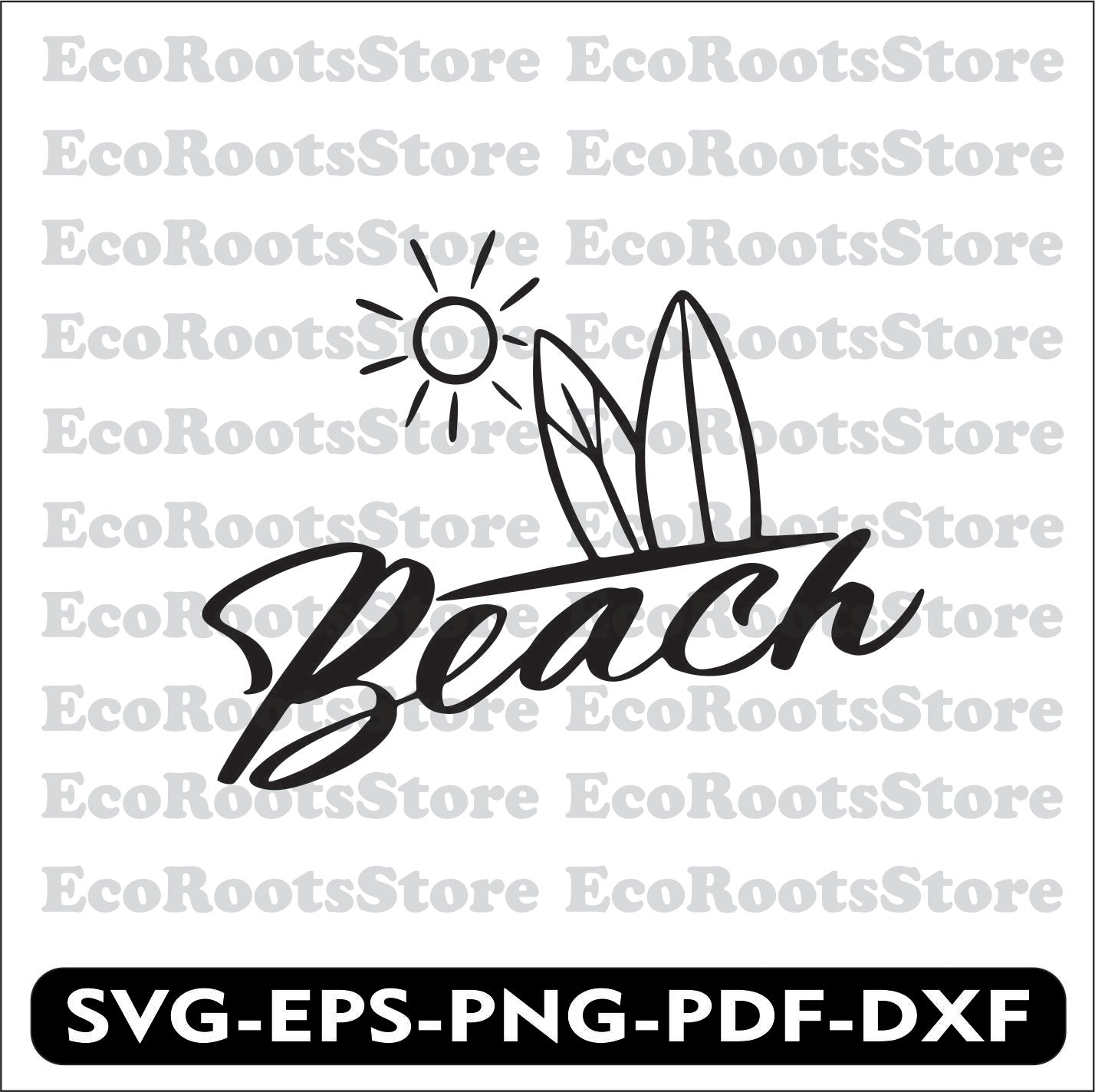 Beach Sun Surf SVG EPS PNG PDF DXF Cutting File