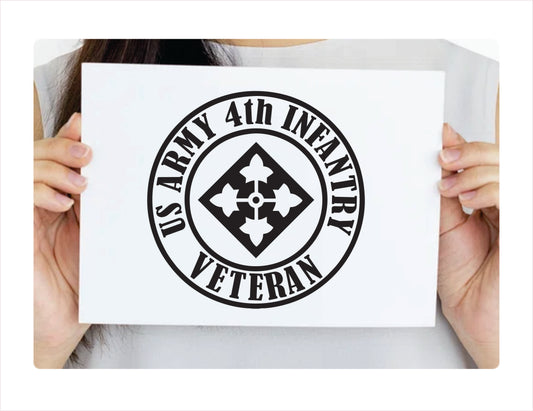 US. ARMY 4th INFANTRY VETERAN Decal Sticker - FREE shipping