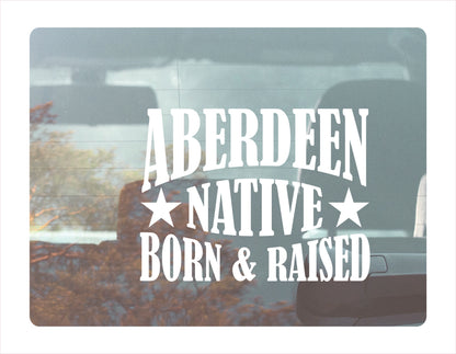 Aberdeen native South Dakota city usa white decal