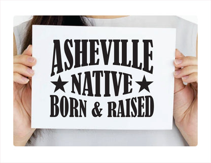 Asheville native North Carolina city usa black decal sticker