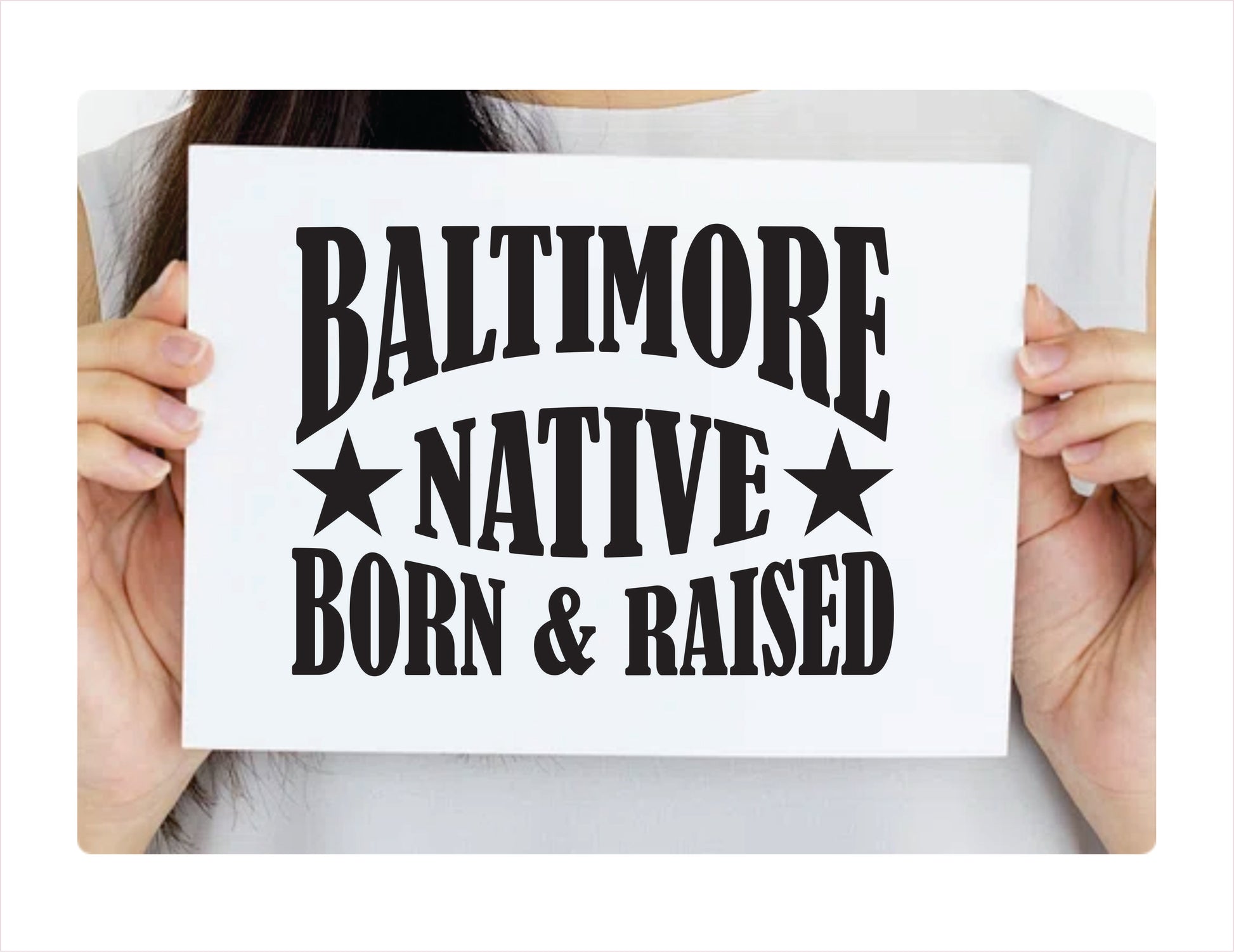 Baltimore Native Born Raised Maryland City USA Black Decal