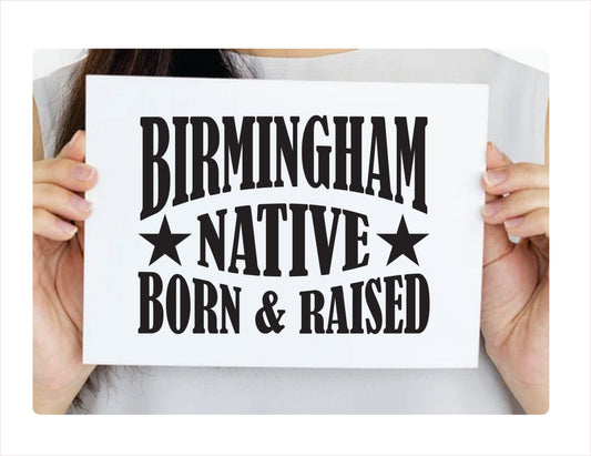 Birmingham native Alabama city usa black decal sticker