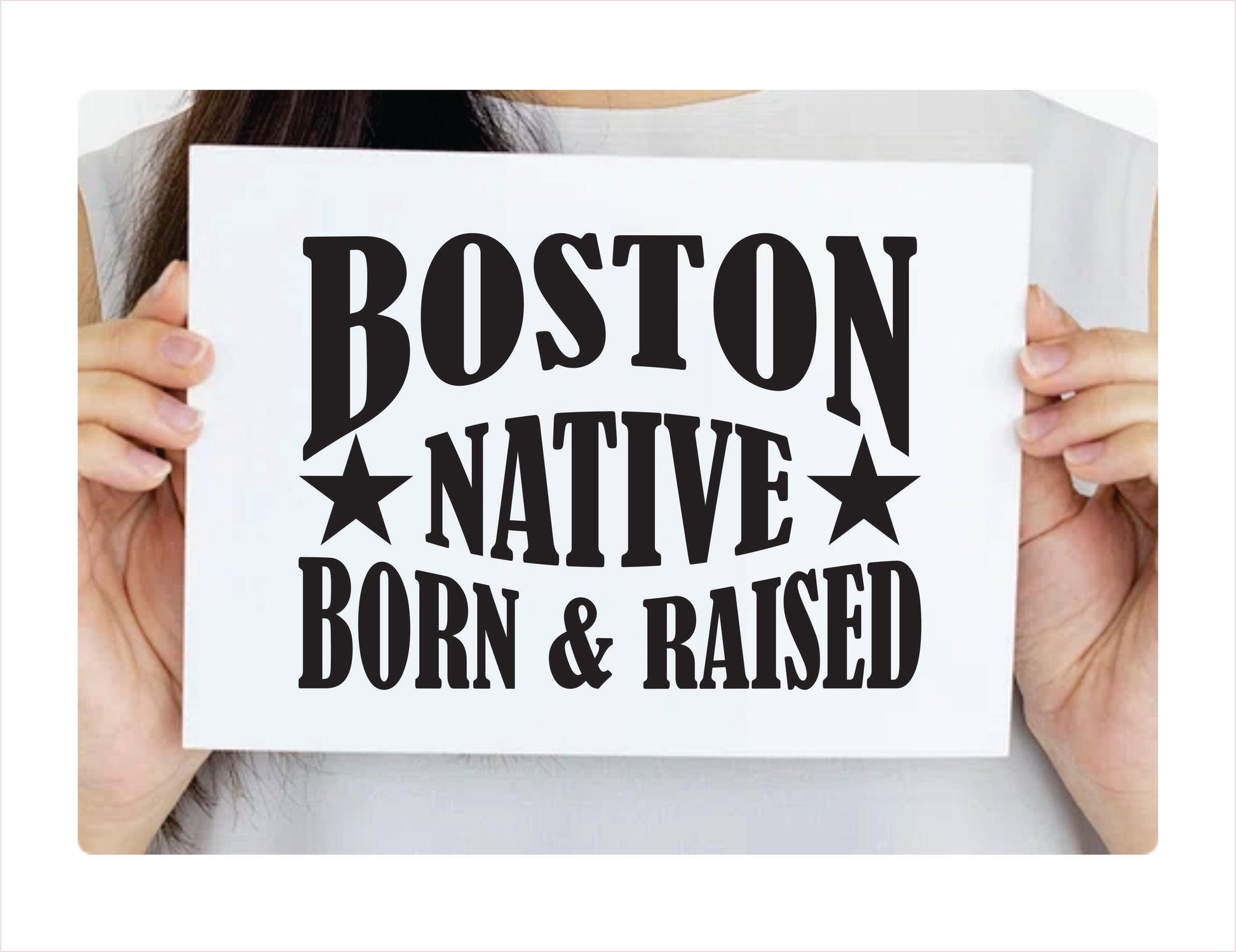 Boston Native Born Raised Massachusetts City USA Black Decal