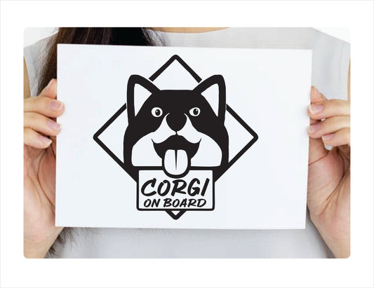 Corgi on board Decal Sticker  FREE shipping
