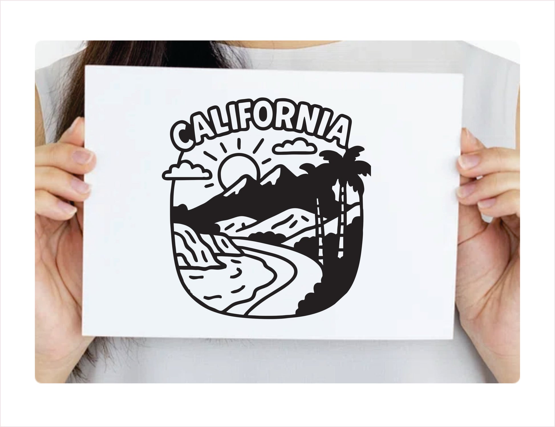 California Travel black decal sticker