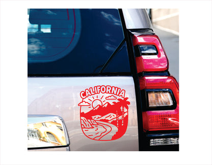 California Travel red decal sticker