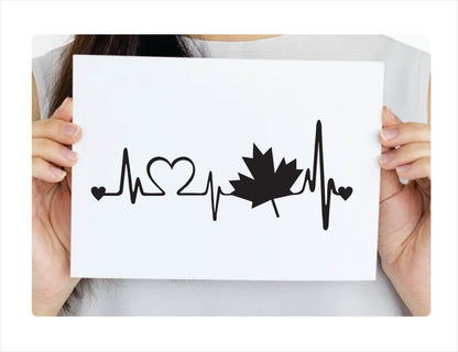 Canada Heartbeat Black Vinyl Decal Sticker