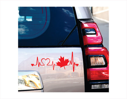 Canada Heartbeat Red Vinyl Decal Sticker