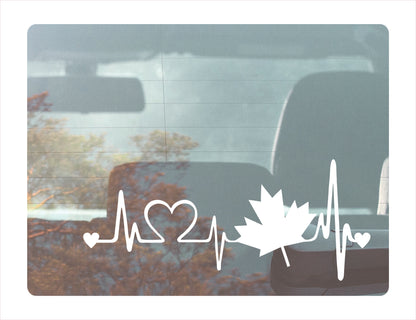 Canada Heartbeat White Vinyl Decal Sticker