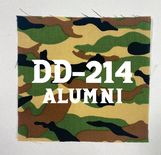 DD-214 Alumni Sew-On Patch Camo Military Pride Patch