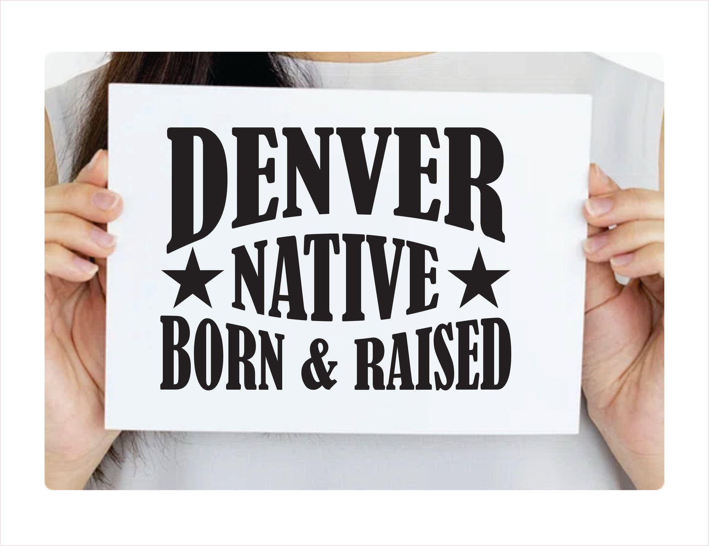 Denver native born raised Colorado city usa black decal sticker