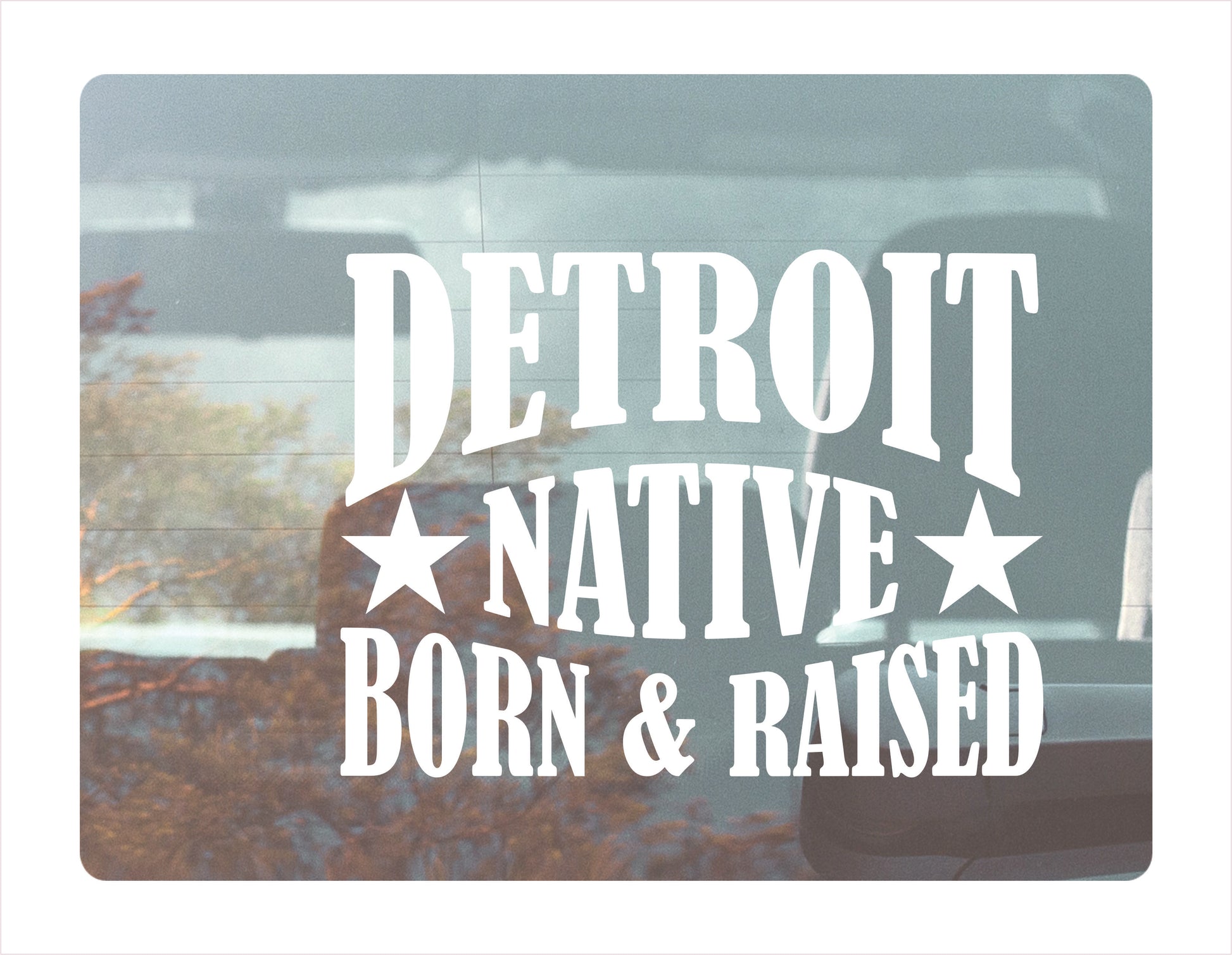 Detroit Native Born Raised Michigan City USA White Decal
