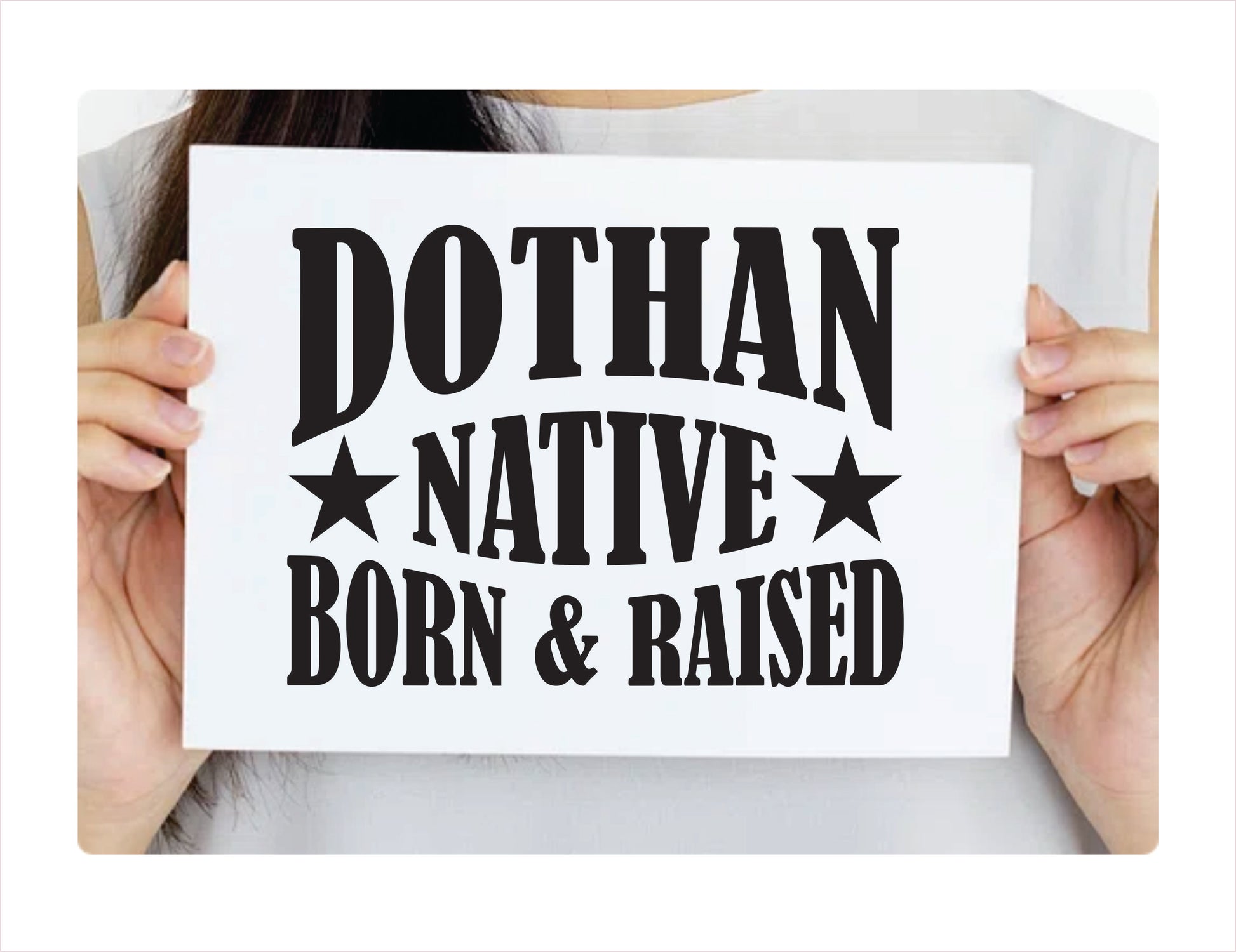 Dothan native born raised Alabama city usa black decal sticker