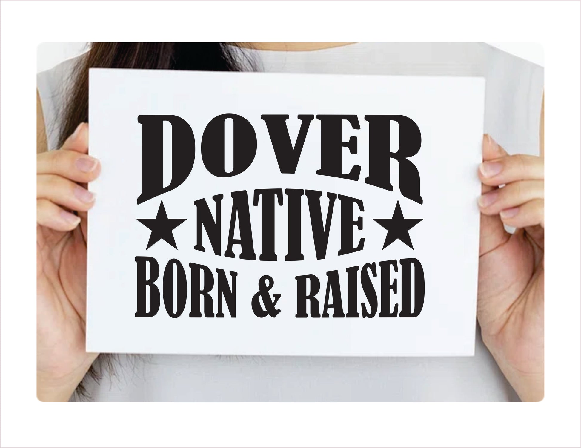 Dover native born raised Delaware city usa black decal sticker