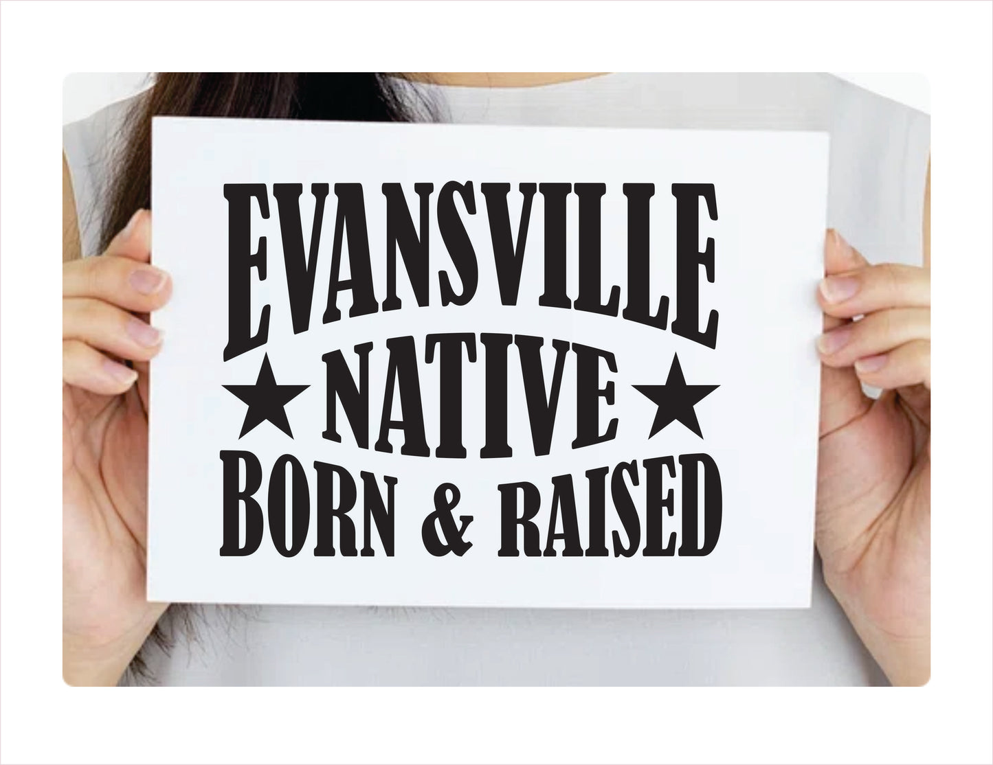 Evansville native born raised Indiana city usa black decal sticker