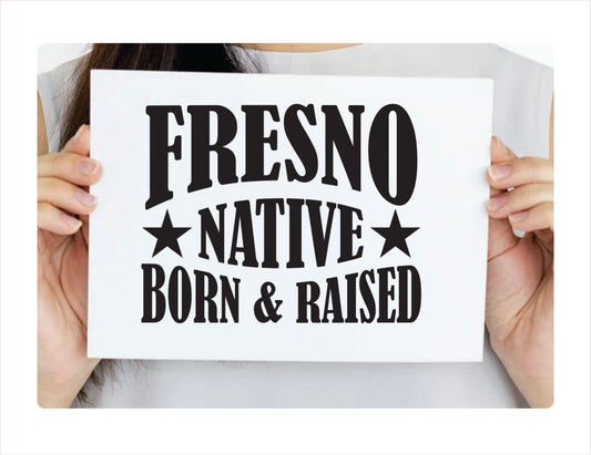 Fresno native born raised California city Usa black decal sticker