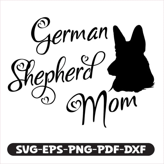 Compatible with popular design software, it includes SVG, EPS, PNG, PDF, and DXF formats for easy crafting. Perfect for creating personalized gifts, apparel, or home decor that proudly displays your pride as a German Shepherd mom.