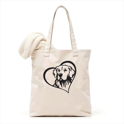 Golden Retriever heart tote bag 3
