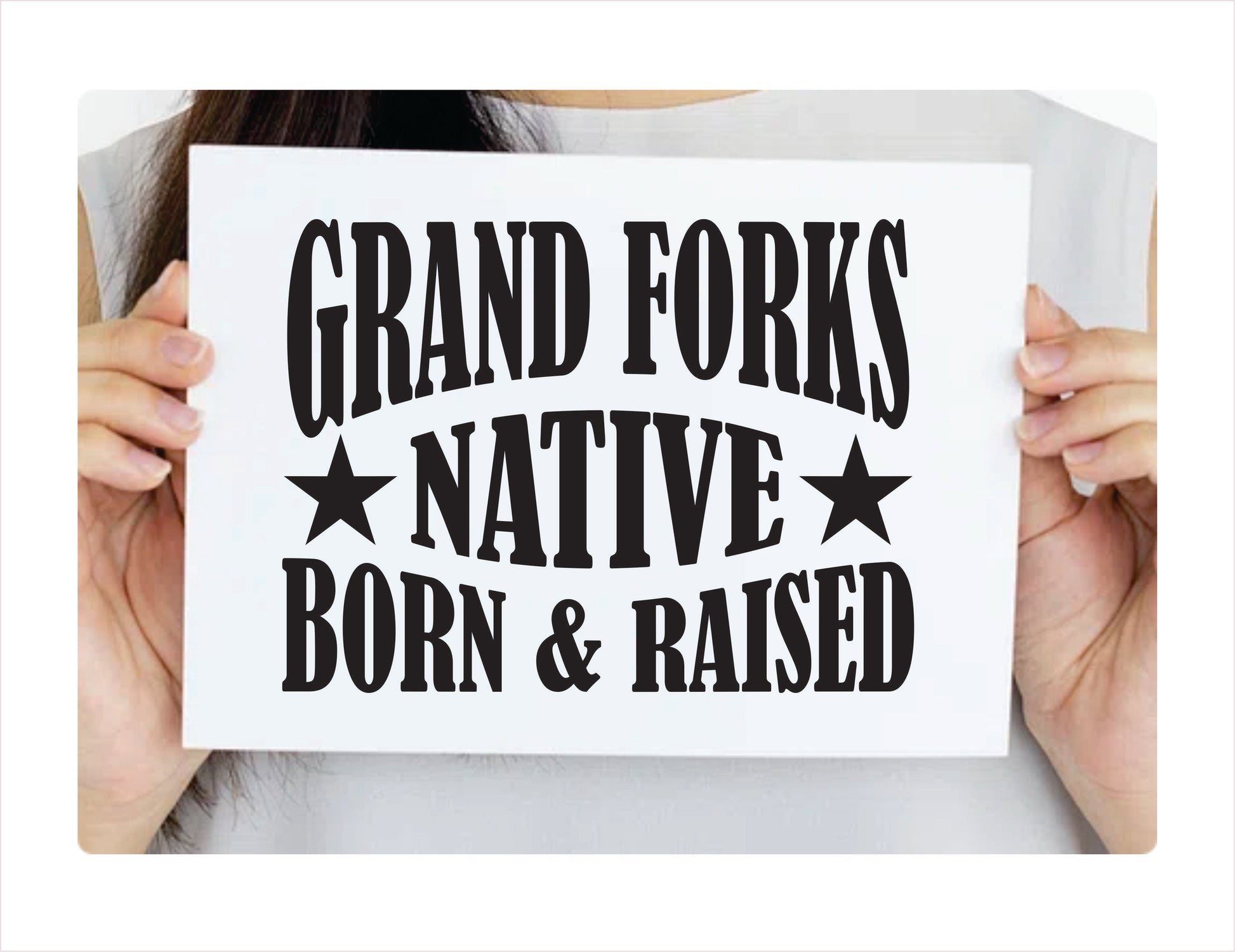 Grand Forks native born raised North Dakota city Usa black decal sticker