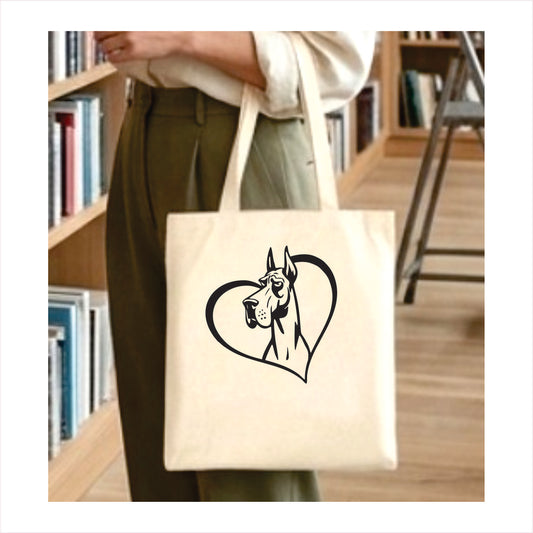 Great Dane heart tote bag 1
