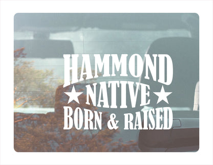 Hammond native born raised Indiana city Usa white decal sticker