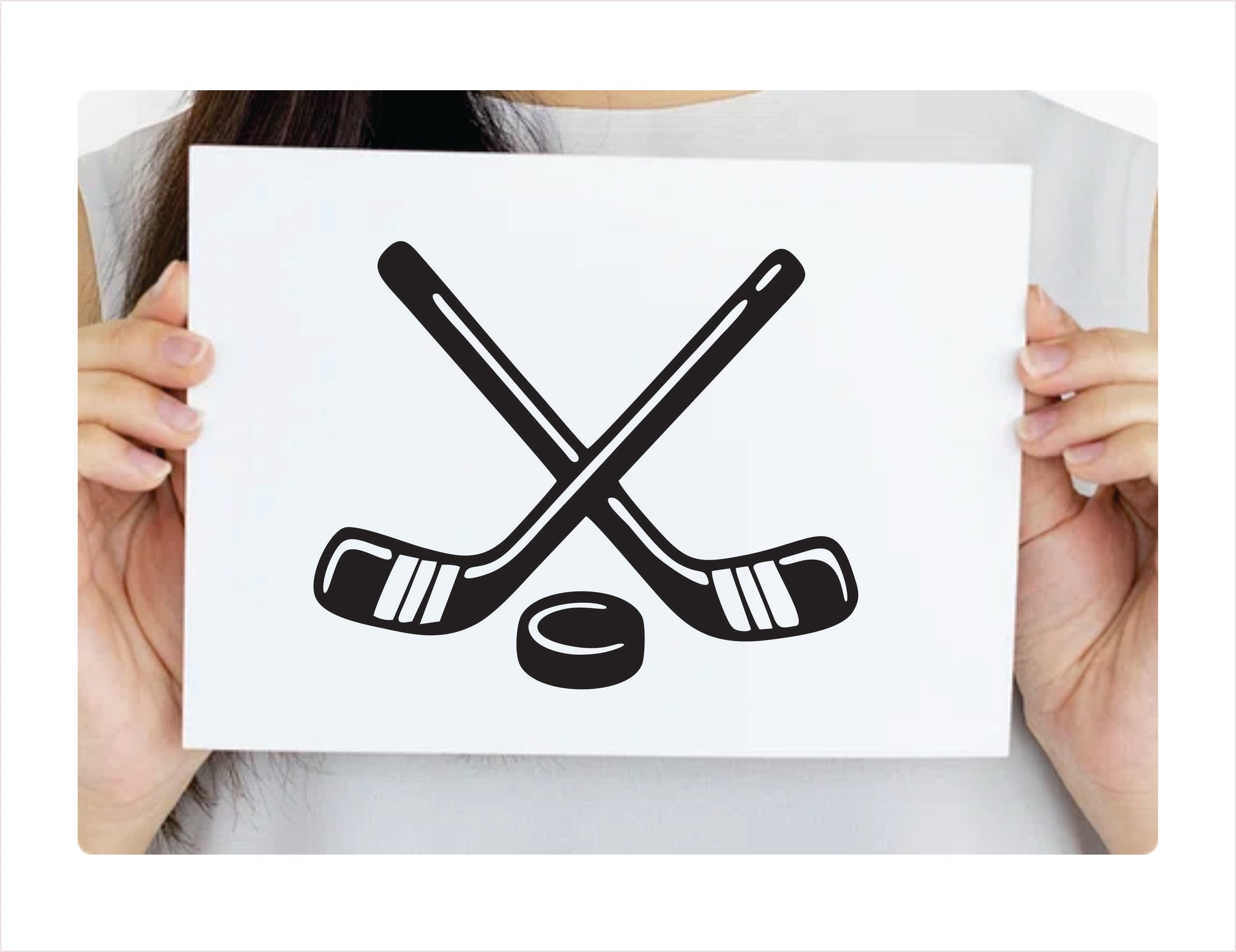 Hockey Stick Black Decal Sticker