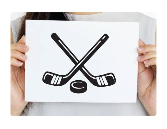 Hockey Stick Black Decal Sticker