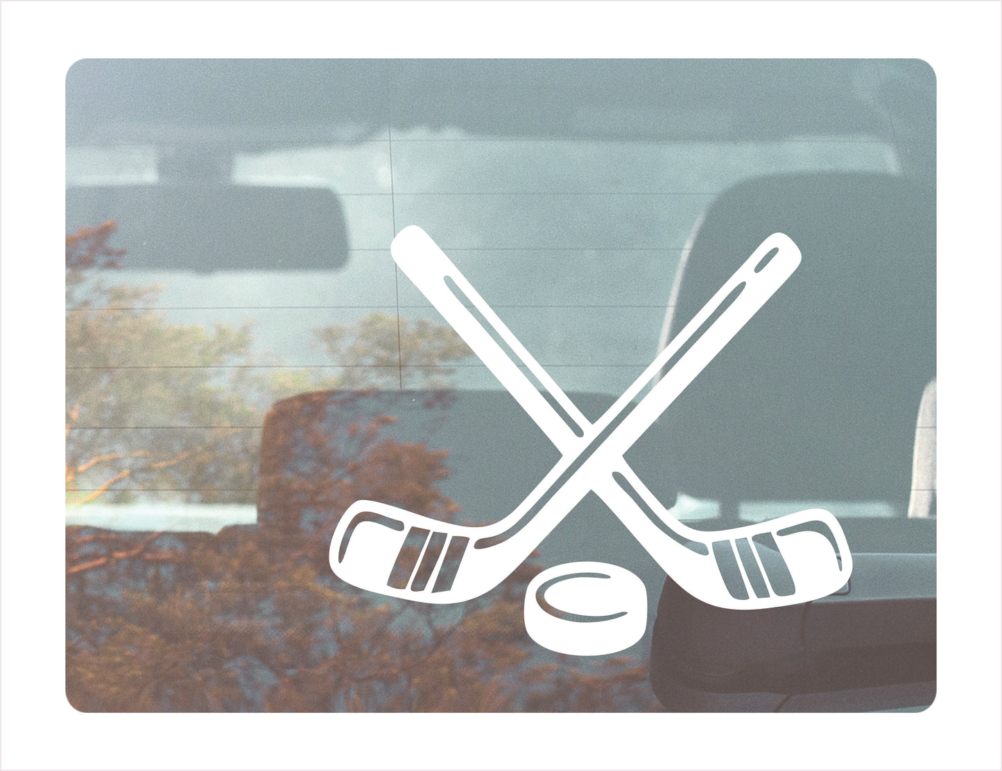 Hockey Stick White Decal Sticker