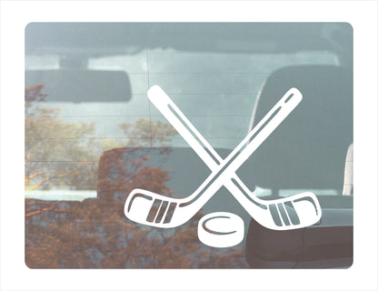 Hockey Stick White Decal Sticker