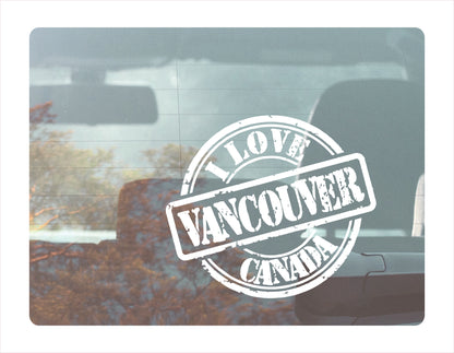 I love Vancouver Canada white Decal Sticker