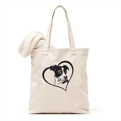 Jack Russell Terrier heart tote bag 3