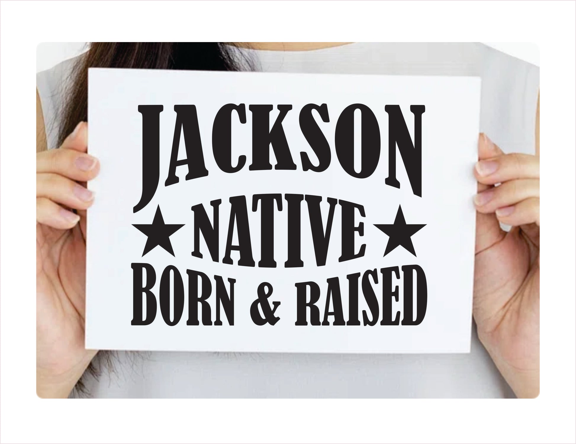 Jackson Native Born Raised Mississippi City USA Black Decal
