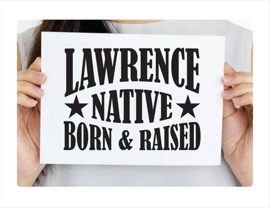 Lawrence native born raised Kansas city Usa black decal sticker