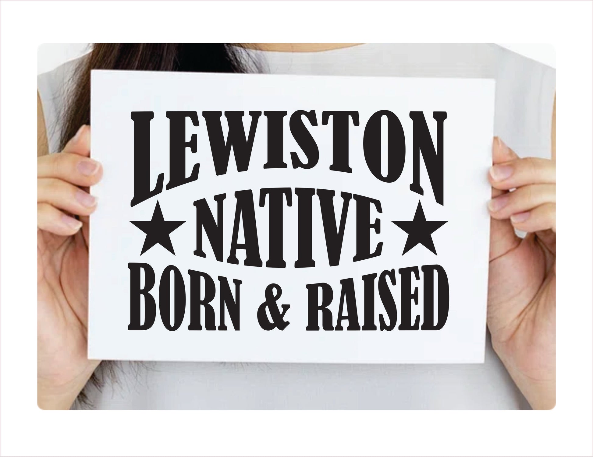 Lewiston native born raised Idaho city Usa black decal sticker