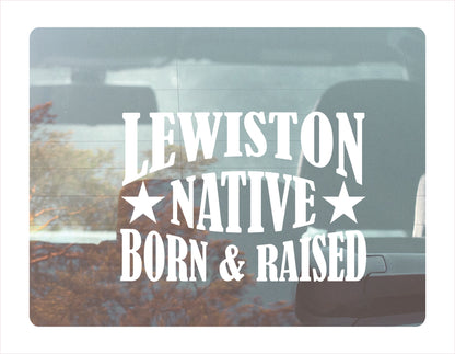 Lewiston native born raised Idaho city Usa white decal sticker