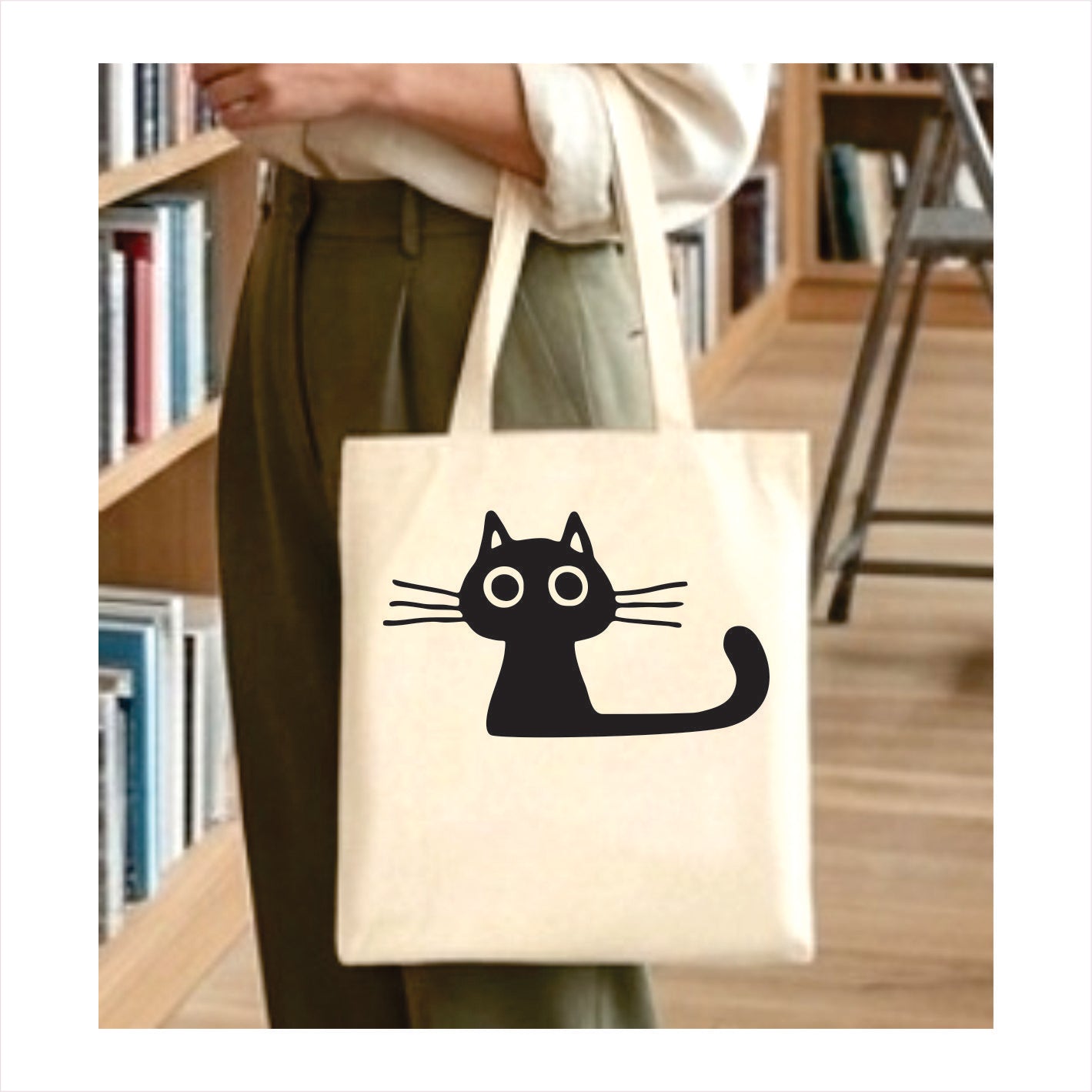 Long tail cat tote bag 1