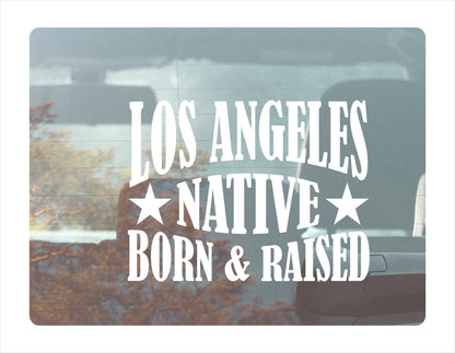 Los Angeles native born raised California city Usa white decal sticker