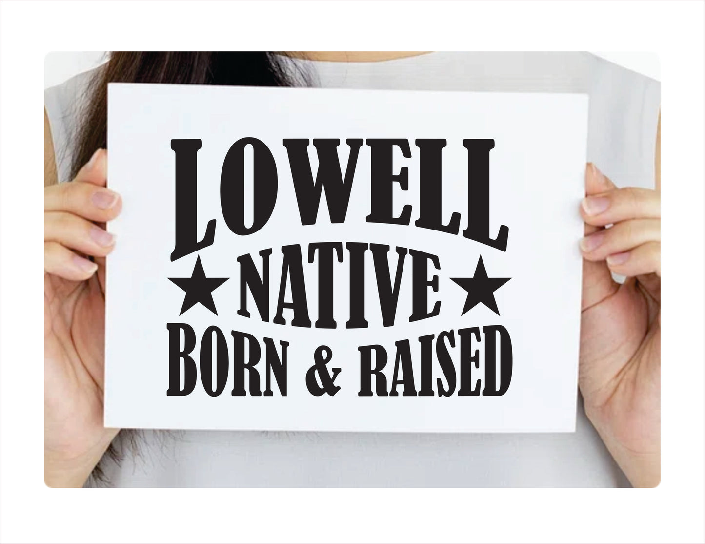 Lowell native born raised Massachusetts city usa Black decal