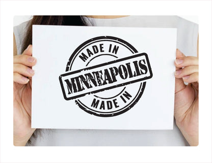 Made in Minneapolis Minnesota USA black decal sticker 
