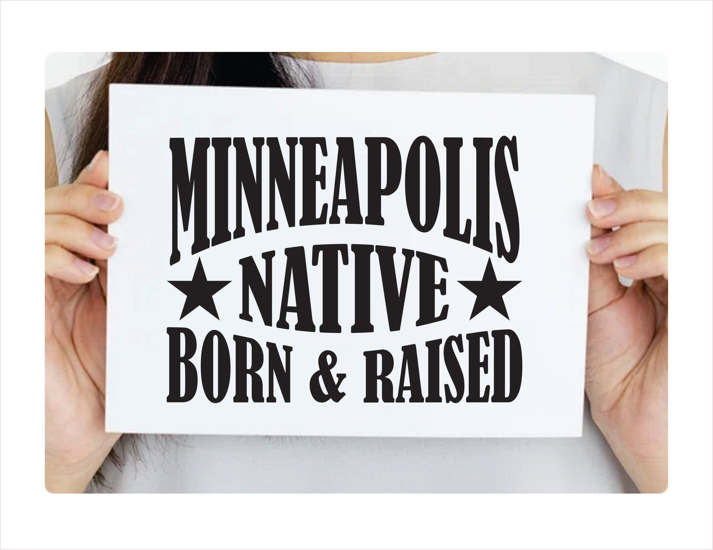 Minneapolis native born raised Minnesota city usa Black decal