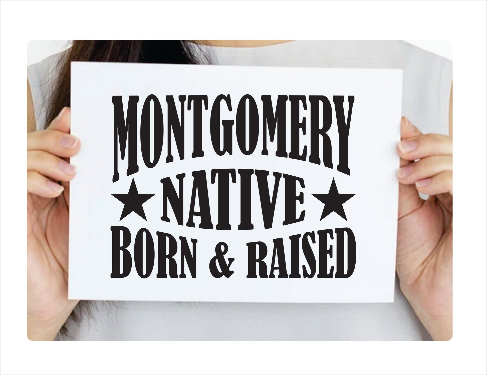 Montgomery native born raised Alabama city Usa black decal sticker