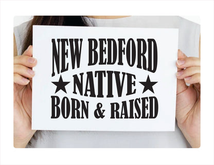 New Bedford native born raised Massachusetts city usa black decal 