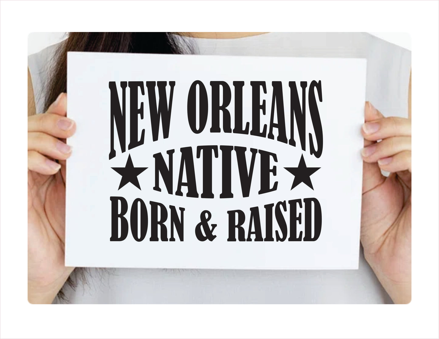 New Orleans native born raised Louisiana city Usa black decal sticker
