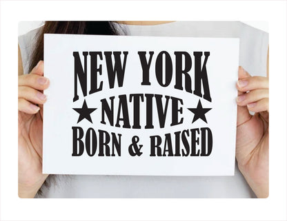 New York native born raised city usa black decal