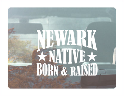 Newark native born raised Delaware city Usa white decal sticker