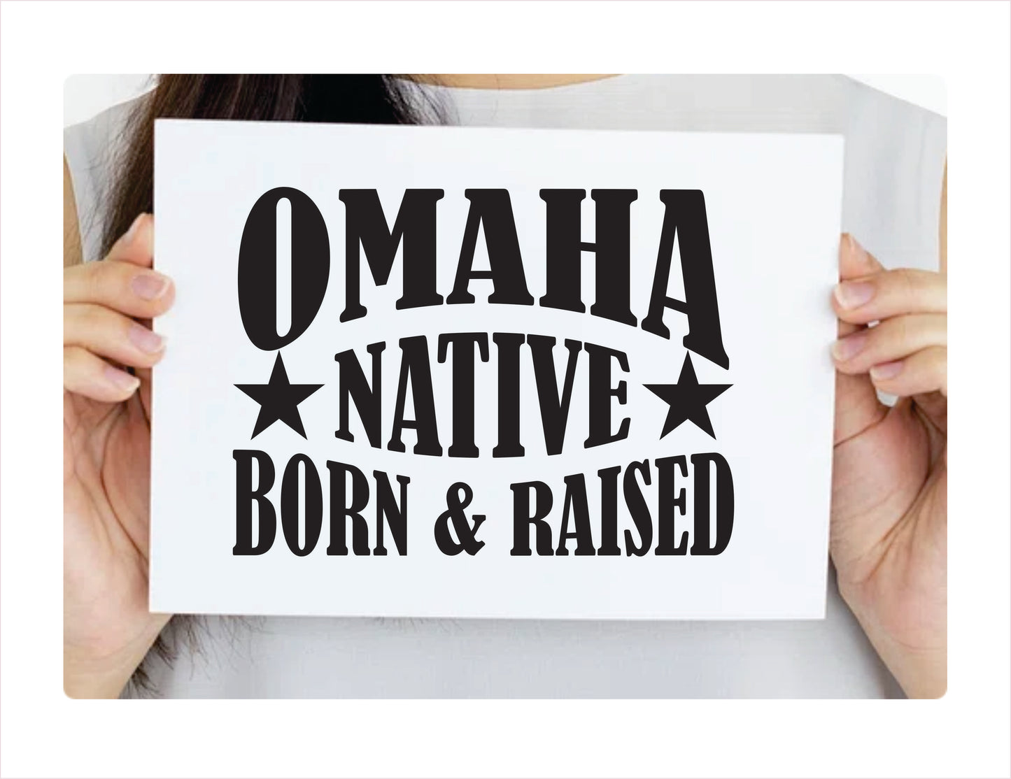 Omaha native born raised Nebraska city usa black decal