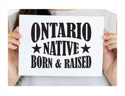 Ontario native born raised California city Usa black decal sticker
