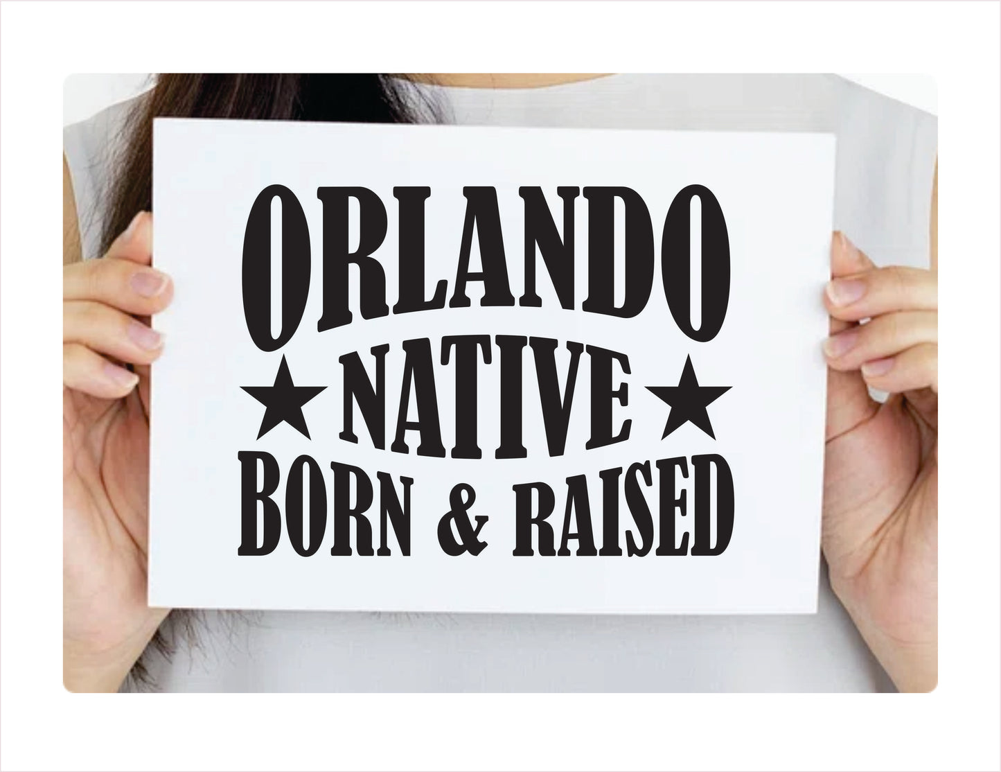 Orlando native born raised Florida city Usa black decal sticker